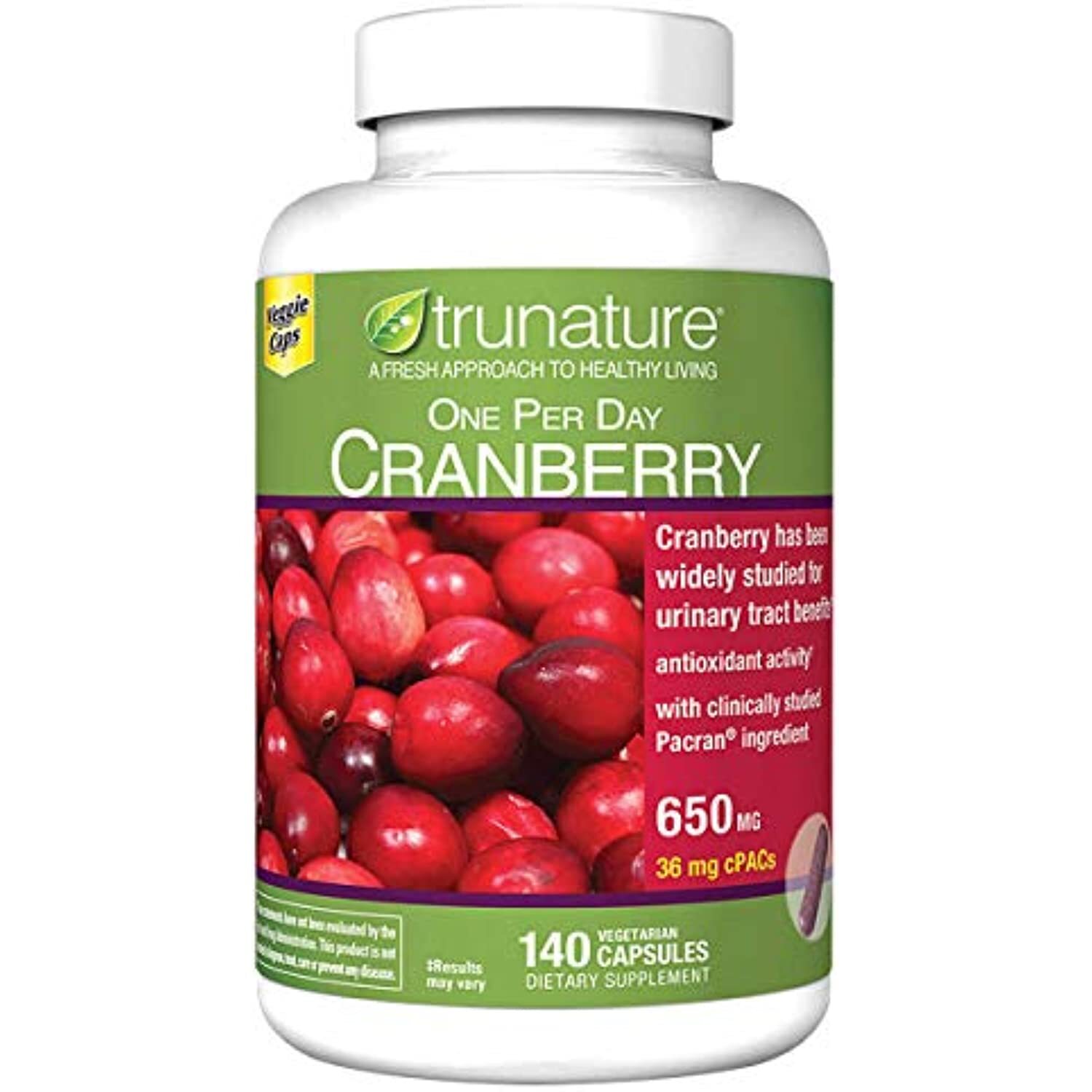 trunature Expect More Cranberry 650 mg., 140 Vegetarian Capsules