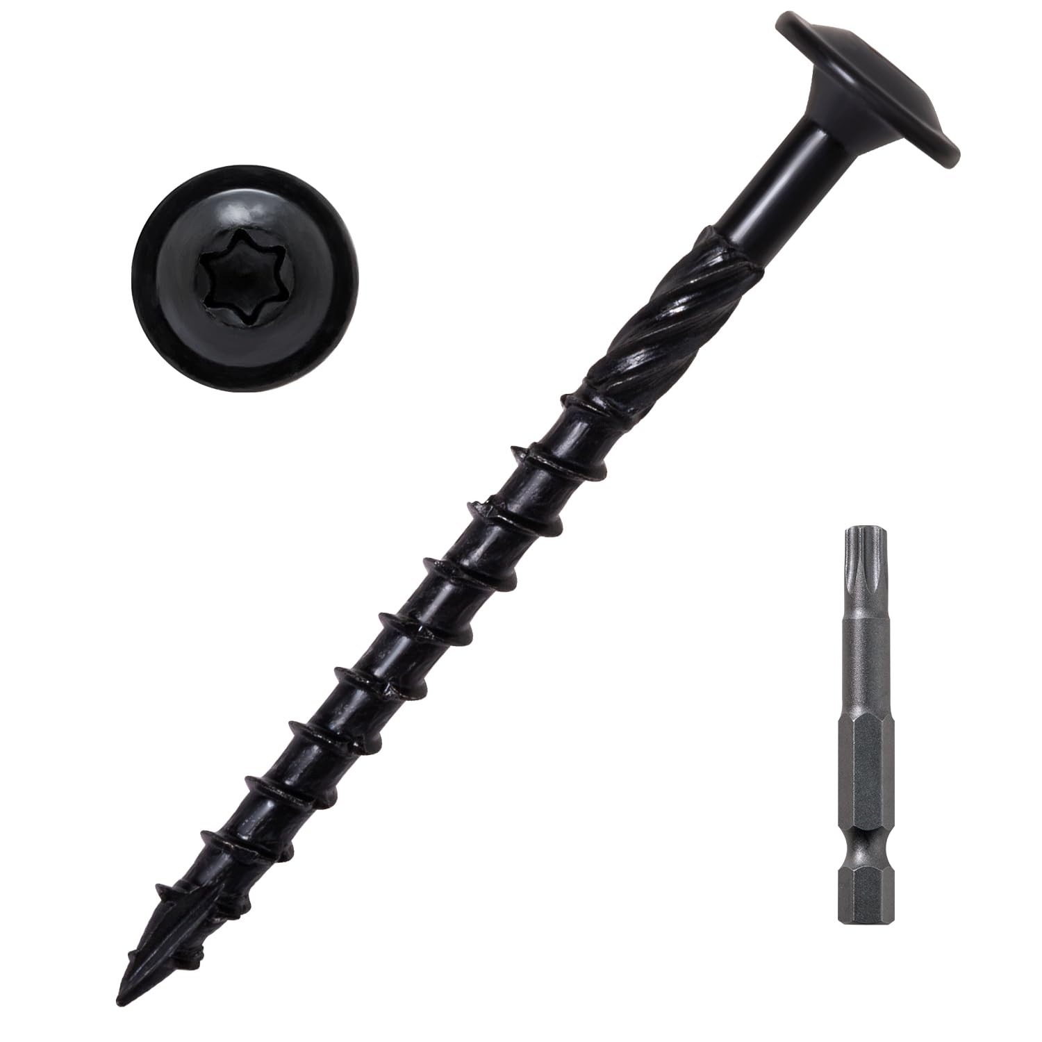 Lag Screws 3 Inch, Structural Wood Screw #14 x 3, 50-PCS Heavy Duty Construction