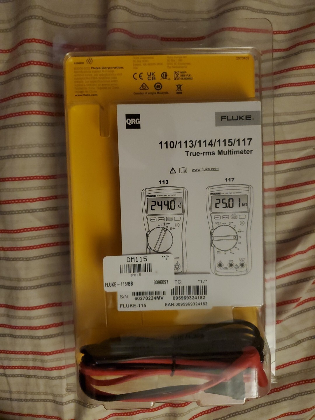 Fluke 115 Compact True-RMS Field Technicians Digital Multimeter