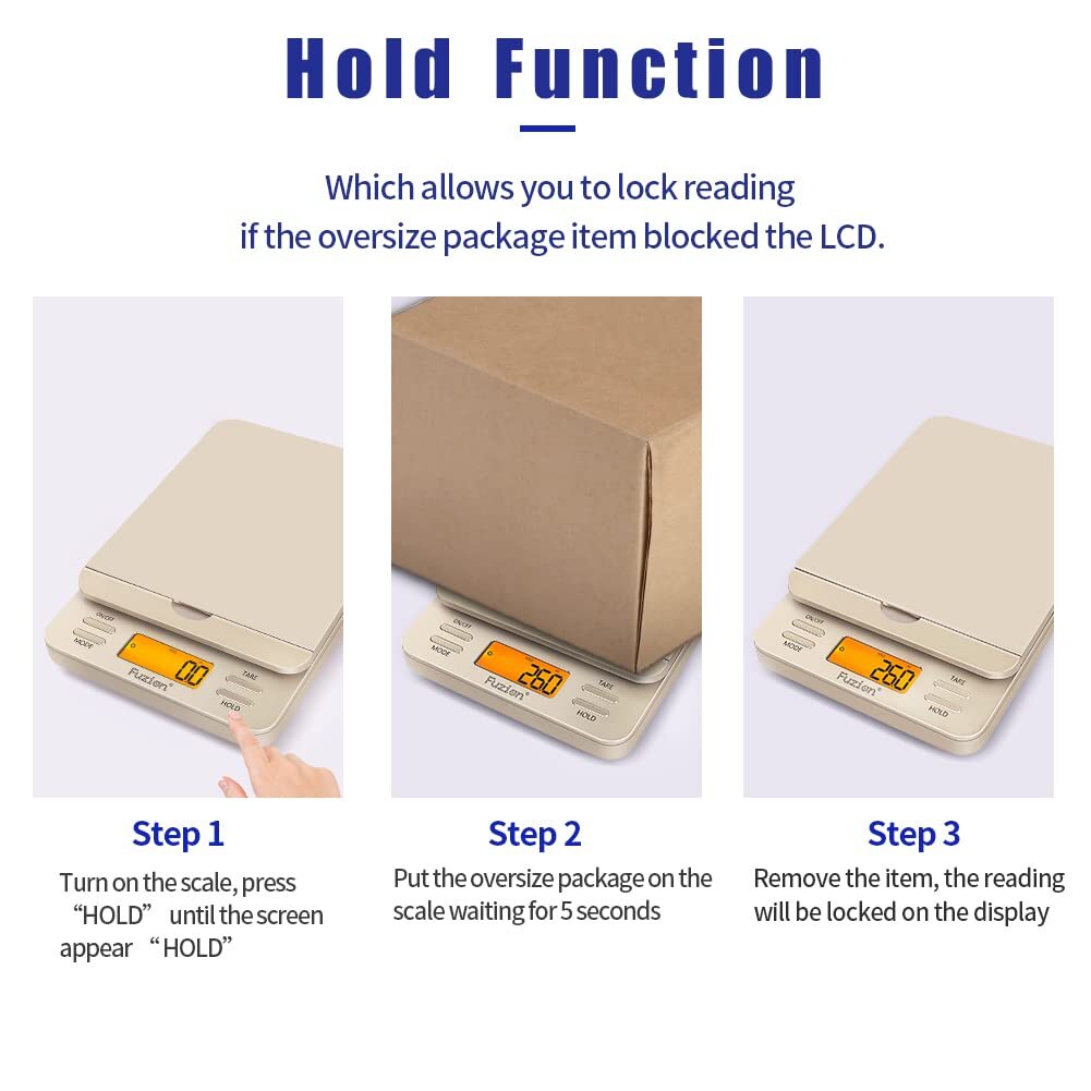 Fuzion Shipping Scale, 86 lb/0.1oz Digital Postal Scale for Packages, Hold an…