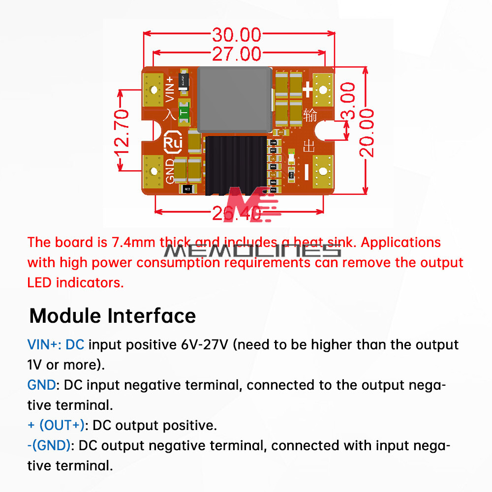 27V to 5V12V8A Mini DC-DC Step down Module Model Aircraft High Power Buck Module