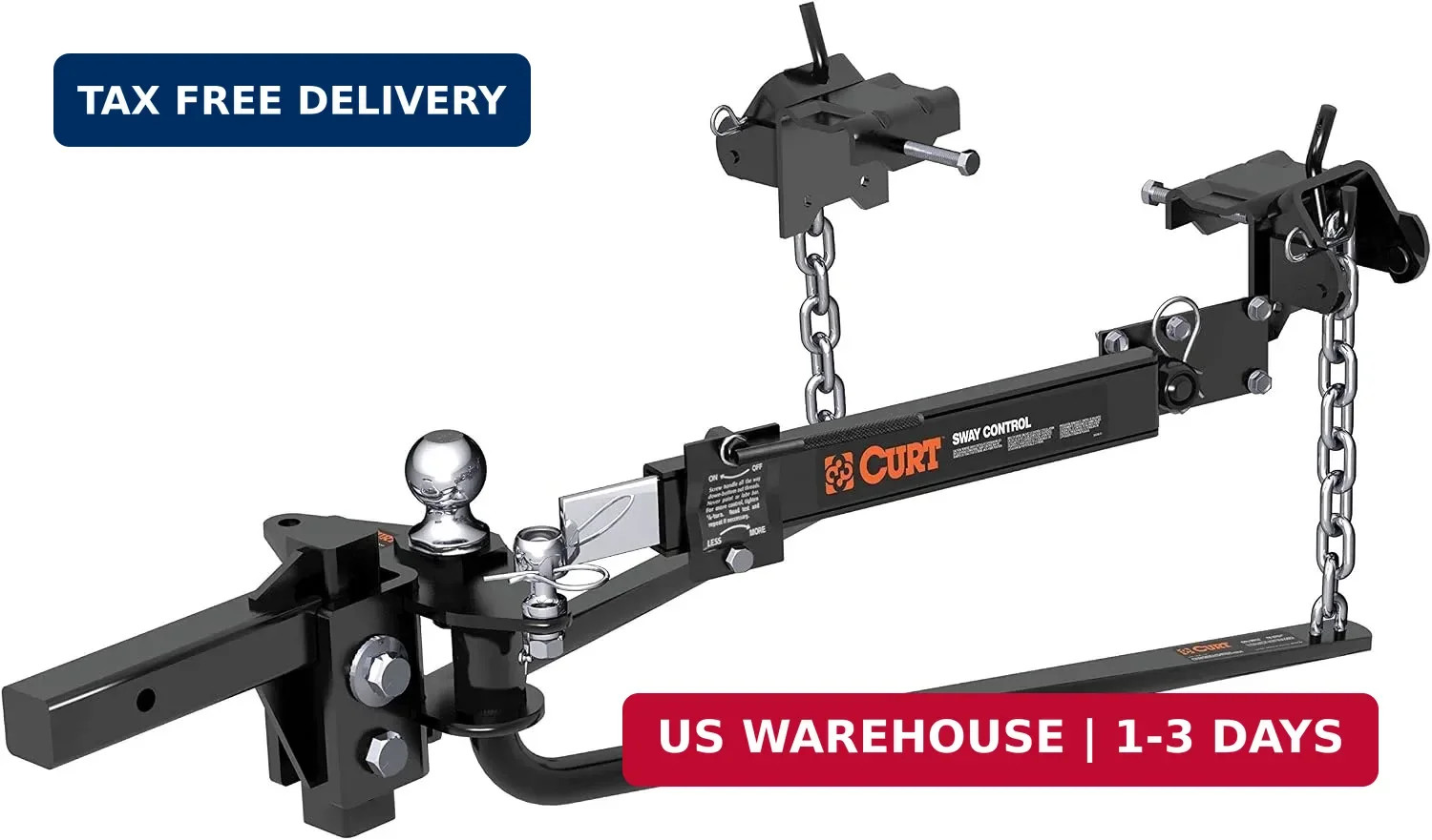 17063 Round Bar Weight Distribution Hitch with Sway Control, 14,000 lb | 1,000-1