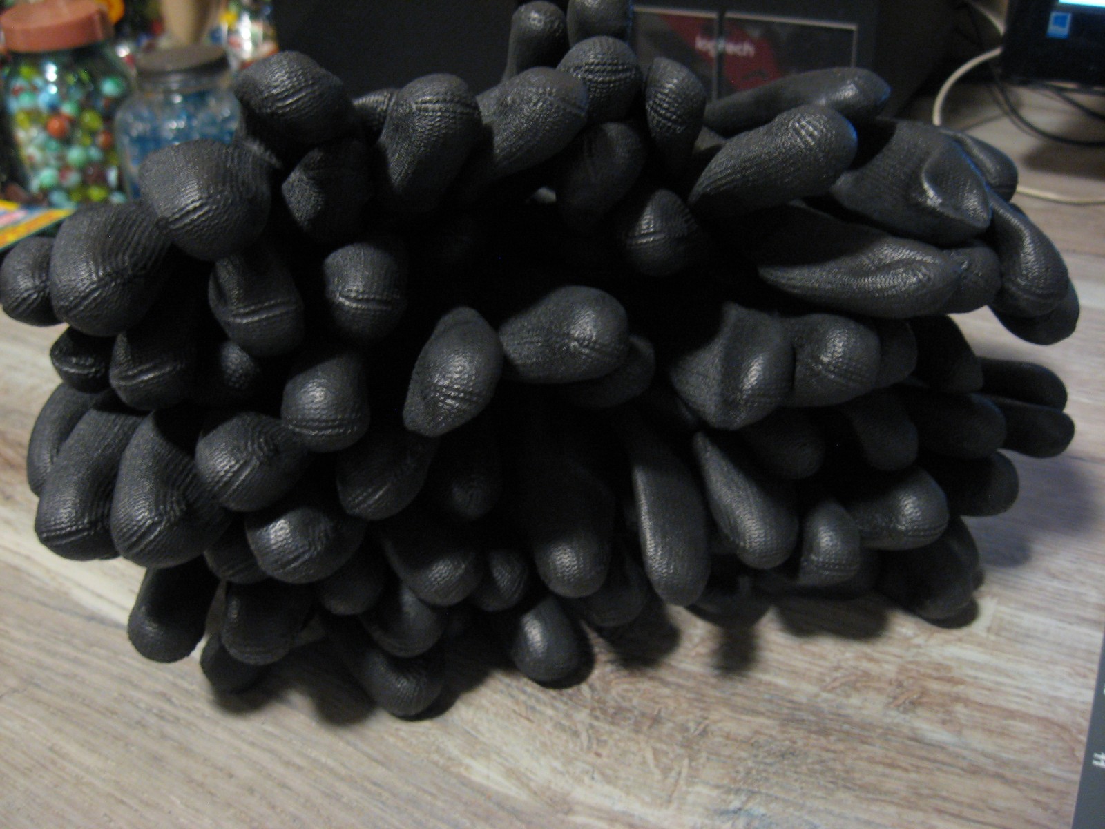 10 Pair Simoniz Multi-Purpose Dipped Work Gloves – Full Finger Black – Size L
