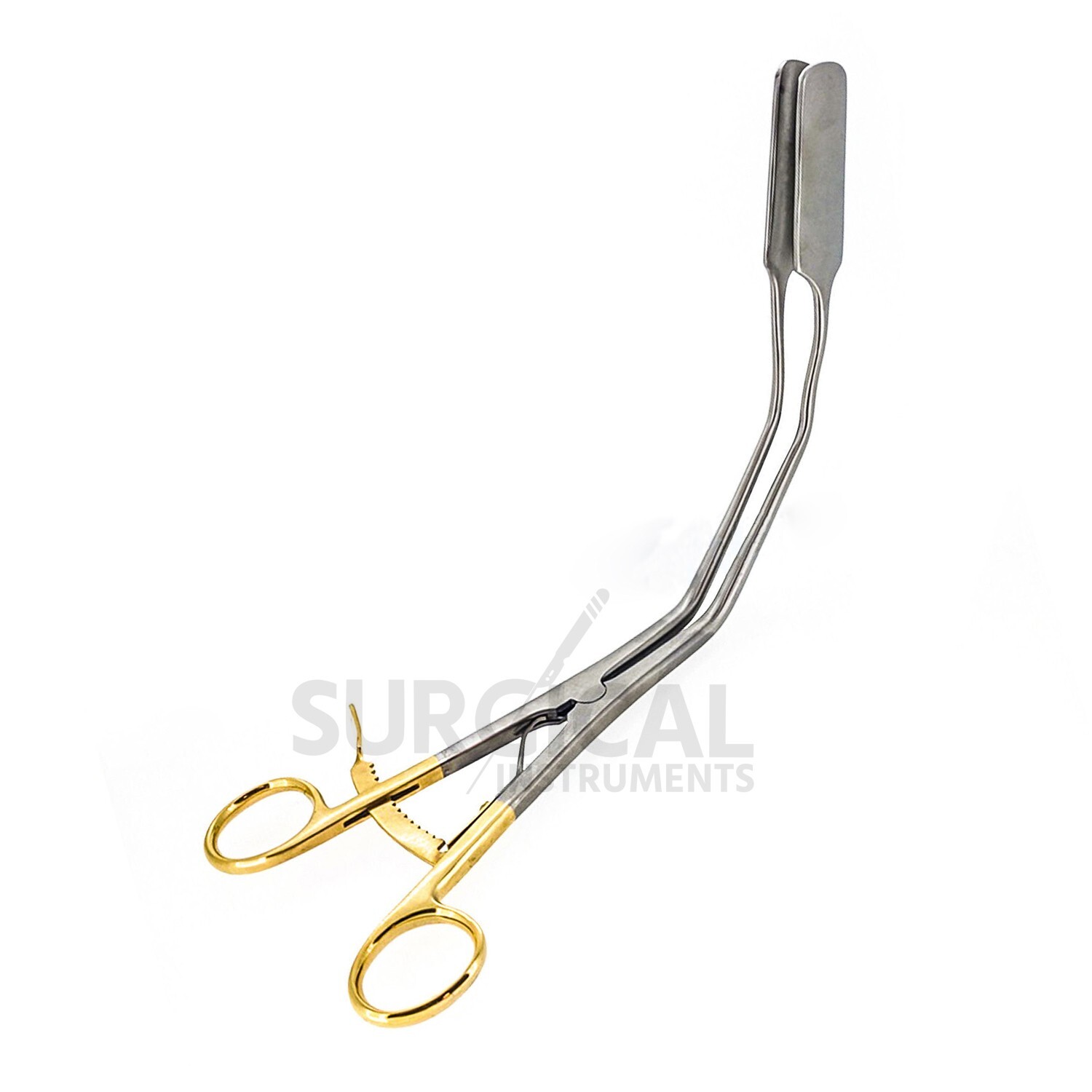 View More Vaginal Lateral Retractor 10.5″ with Gold Handle OB/GYN German Grade