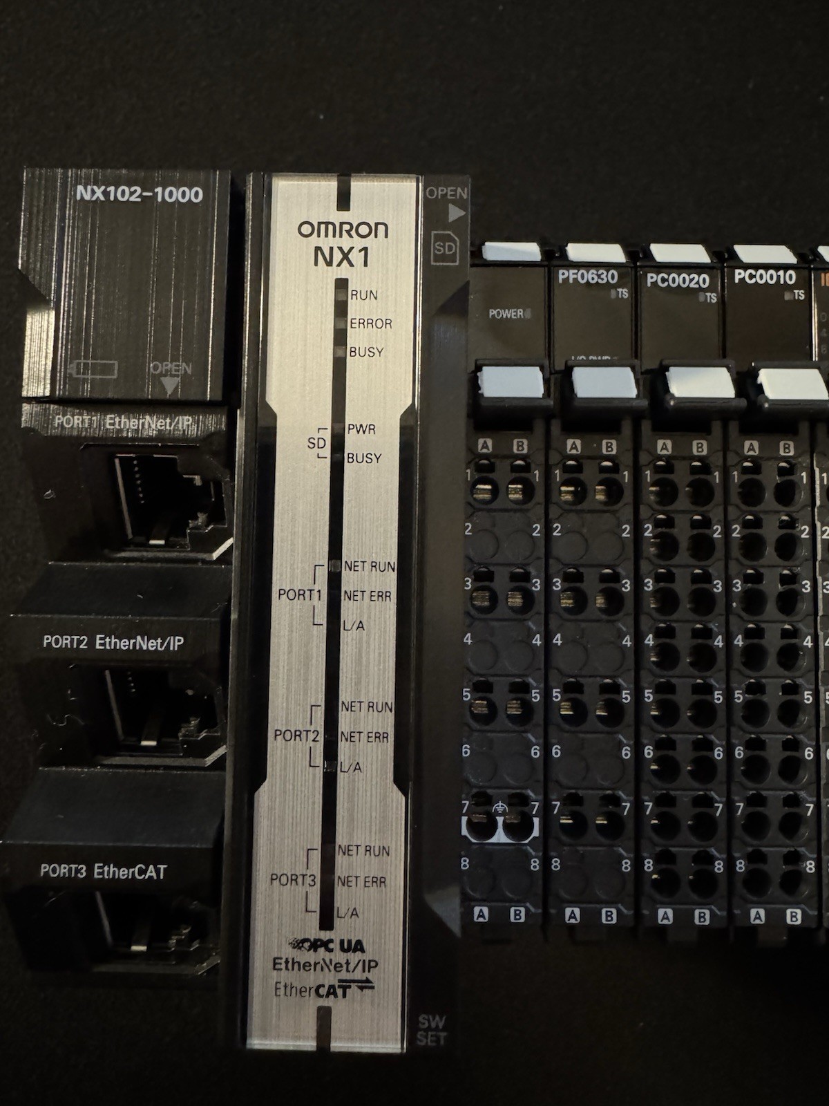 Omron NX102-1000 PLC Bundle w/ Safety I/O Analog Clean Room Used Excellent