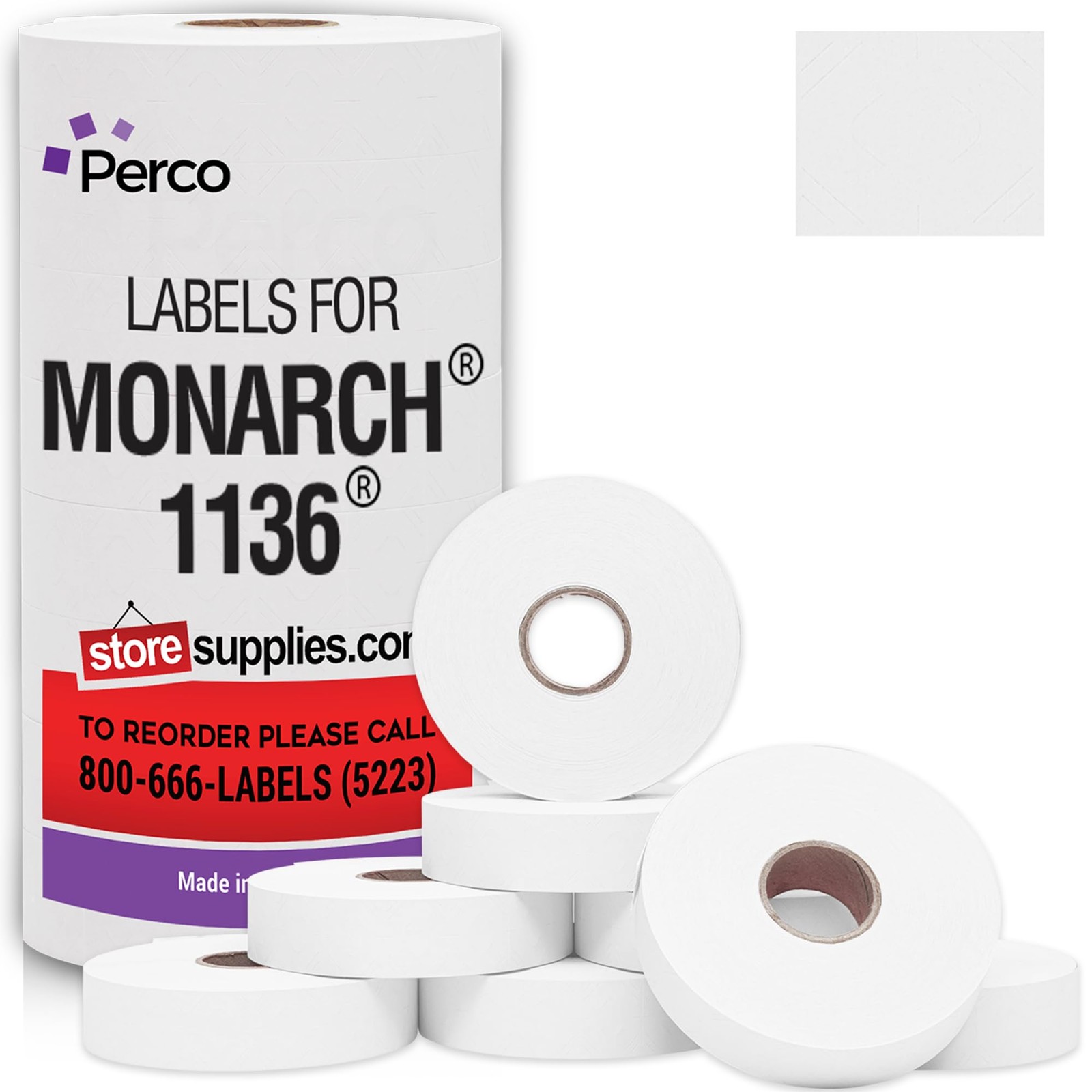 Pricing Labels for Monarch 1136 White – 14,000 Labels w/ 8 Rolls Value Pack, …