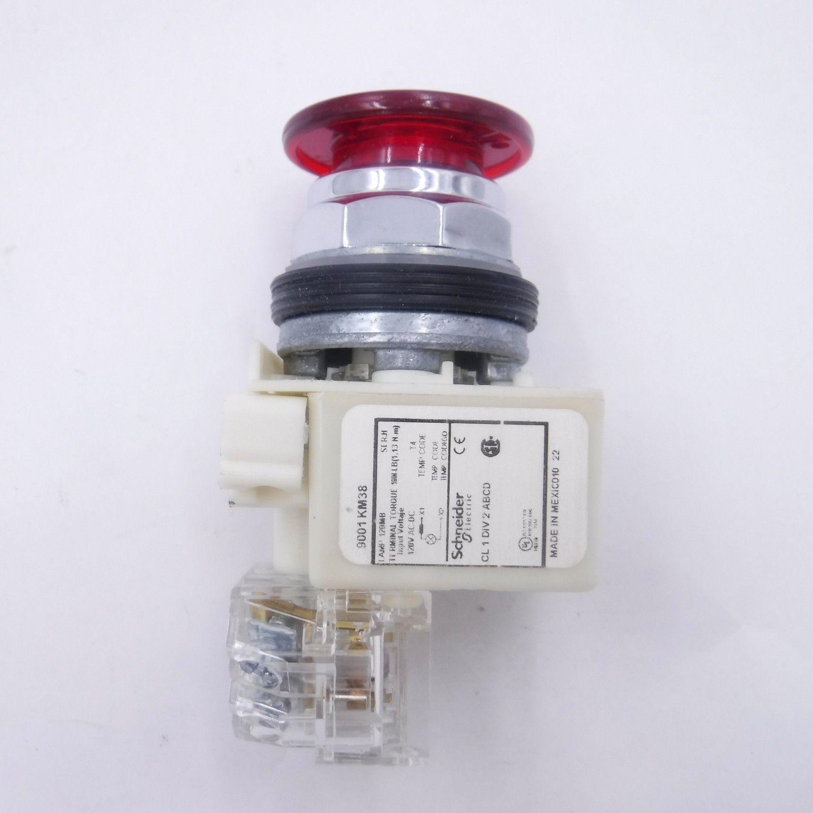 Schneider Electric 9001KR9P38LRRH13 Illuminated Pushbutton 30mm 1NO-1NC Push/Pul