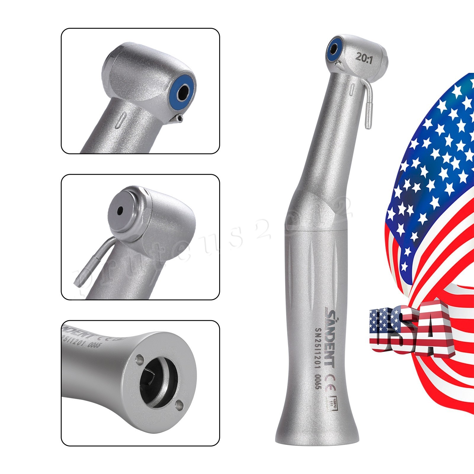 Dental Implant 20:1 Contra Angle Handpiece For All ISO E-Type Connector