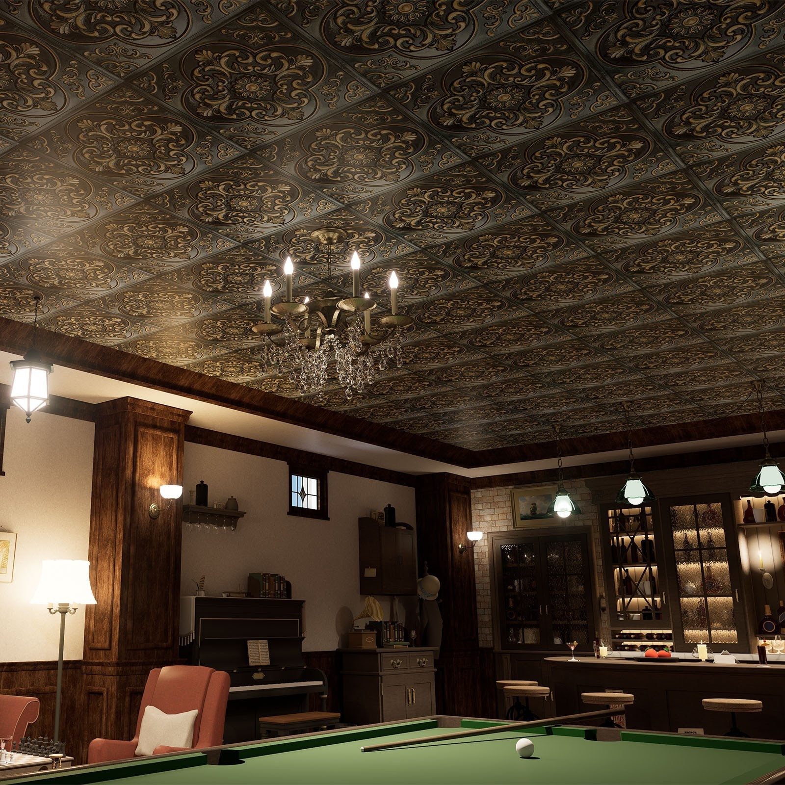 Decorative ceiling tile Emboss interior wall panel for Nightclub PL88 10Pcs