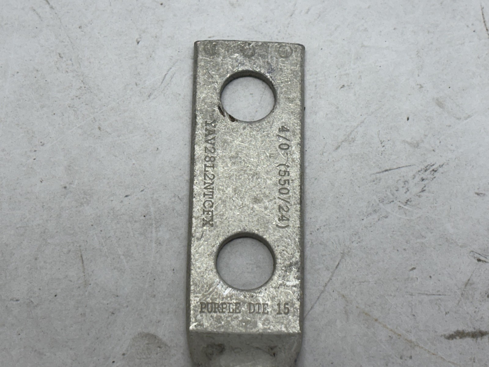Burndy YAV28L2NTCFX 4/0 Purple Die 15 Two Hole Compression Lug 550 MCM Wire