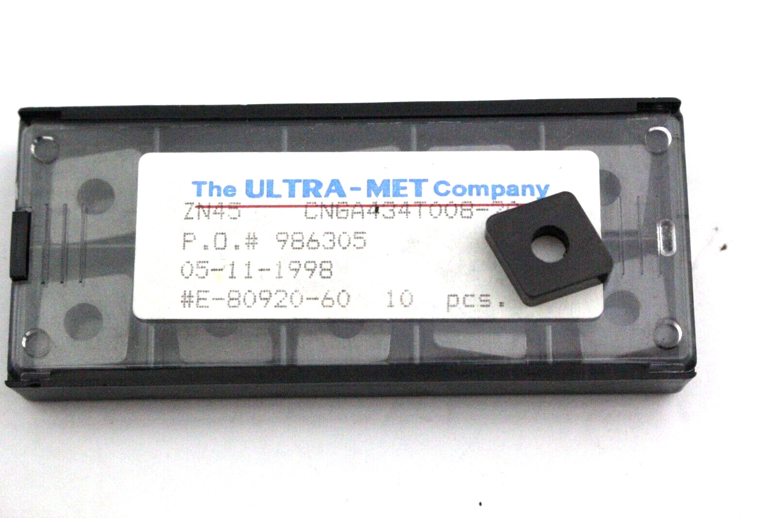 NEW ULTRA-MET CNGA434T008-20 Qty. ZN45 10 CHAMFER EDGE SEE DETAILS BELOW
