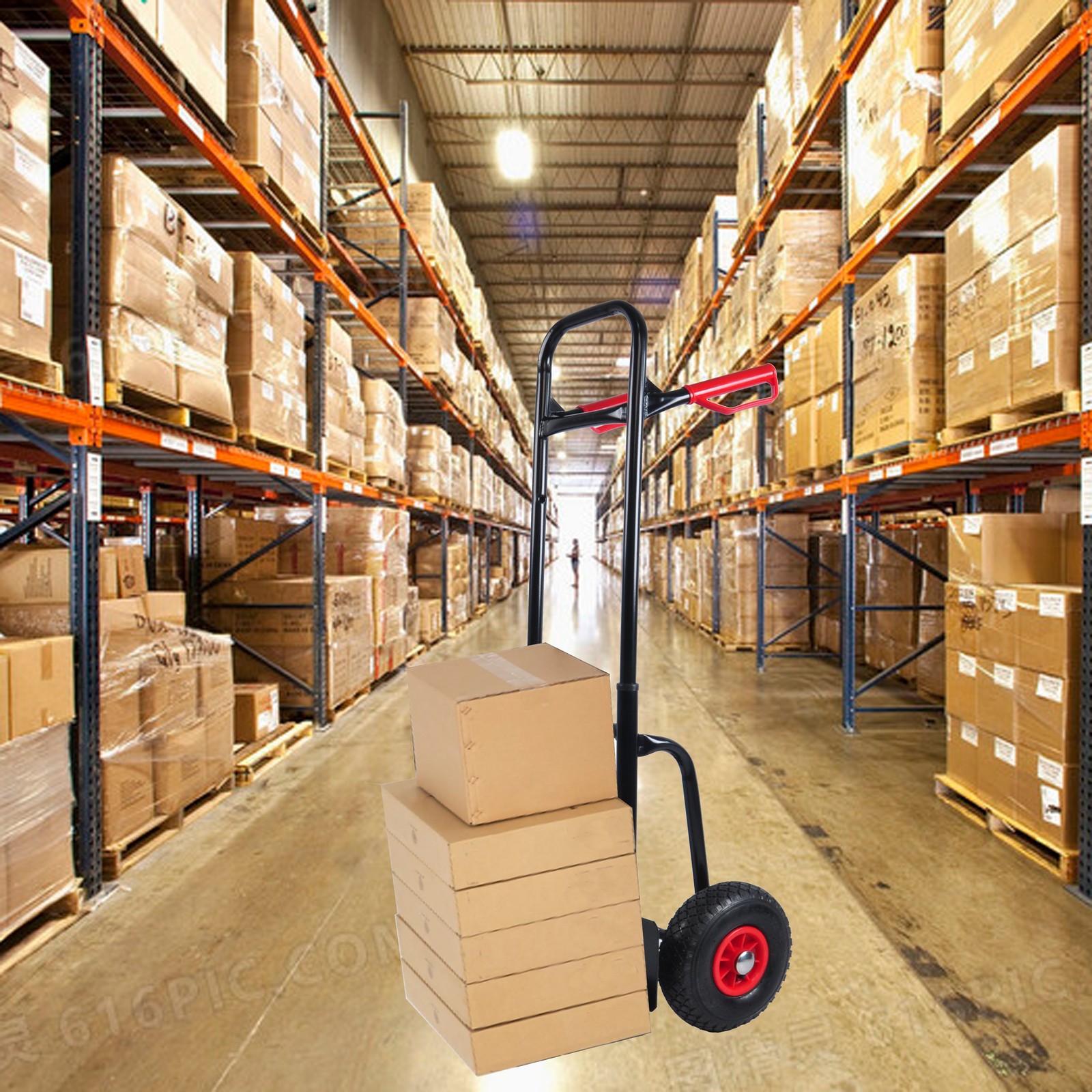 Manual truck with double handles 330 lb trolley for moving heavy platform truck