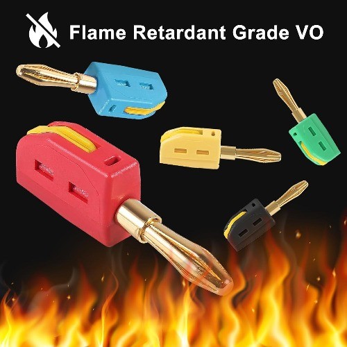 20PCS 4mm Banana Plug High Current 32A Gold Plated Connector S Color: 5 colors