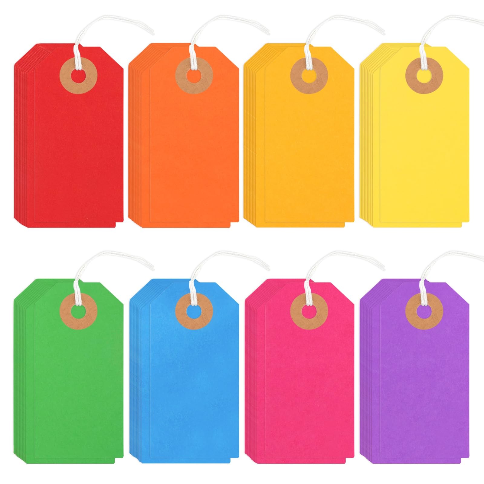 120PCS Blank Shipping Tag, 2 3/4 x 1 3/8 inches 2 x 1 Inch, Rainbow