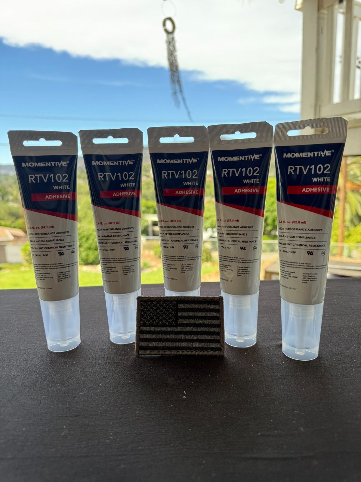 MOMENTIVE RTV102 WHITE 2.8 fI. oz. HIGH PERFORMANCE ADHESIVE – 5 TUBES