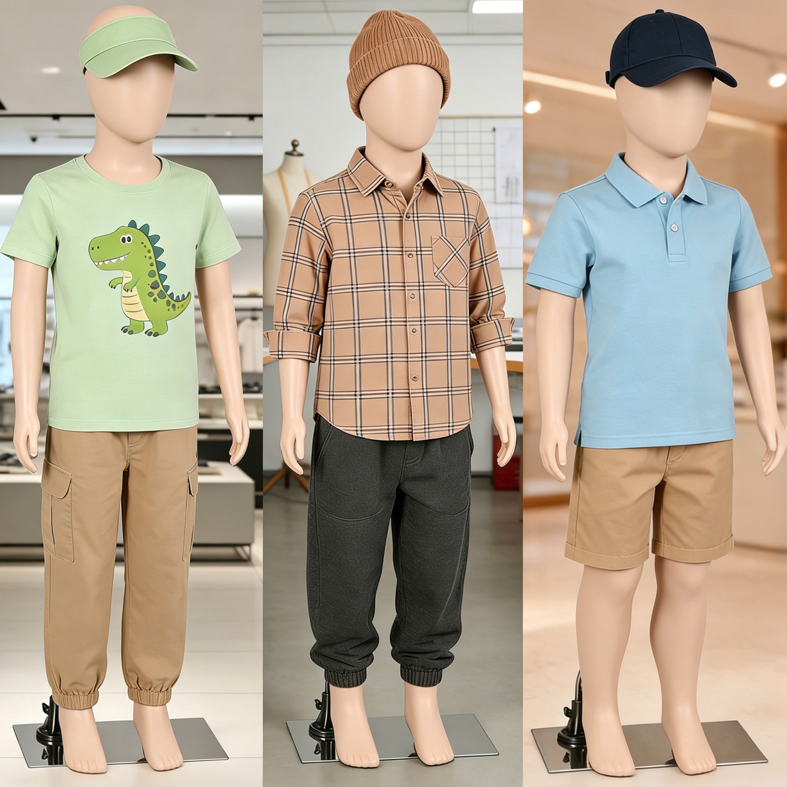 Detachable Kids Mannequin 360° Head Child Dress Form for Clothing Shop Nude