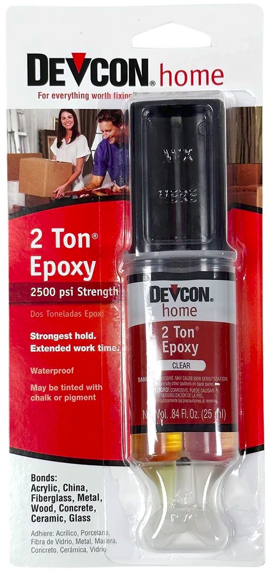Devcon 2 Ton Epoxy 2500 psi Strength Clear Multi Surface Adhesive .84oz – 3 PACK