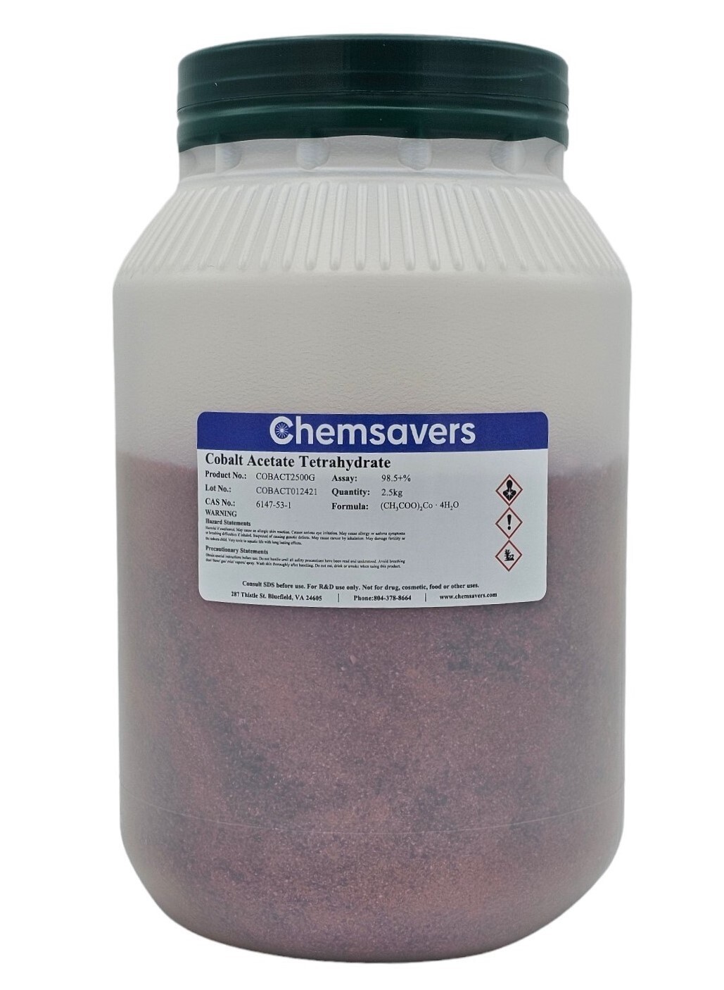 Cobalt Acetate Tetrahydrate, 98.5+%, 2.5kg