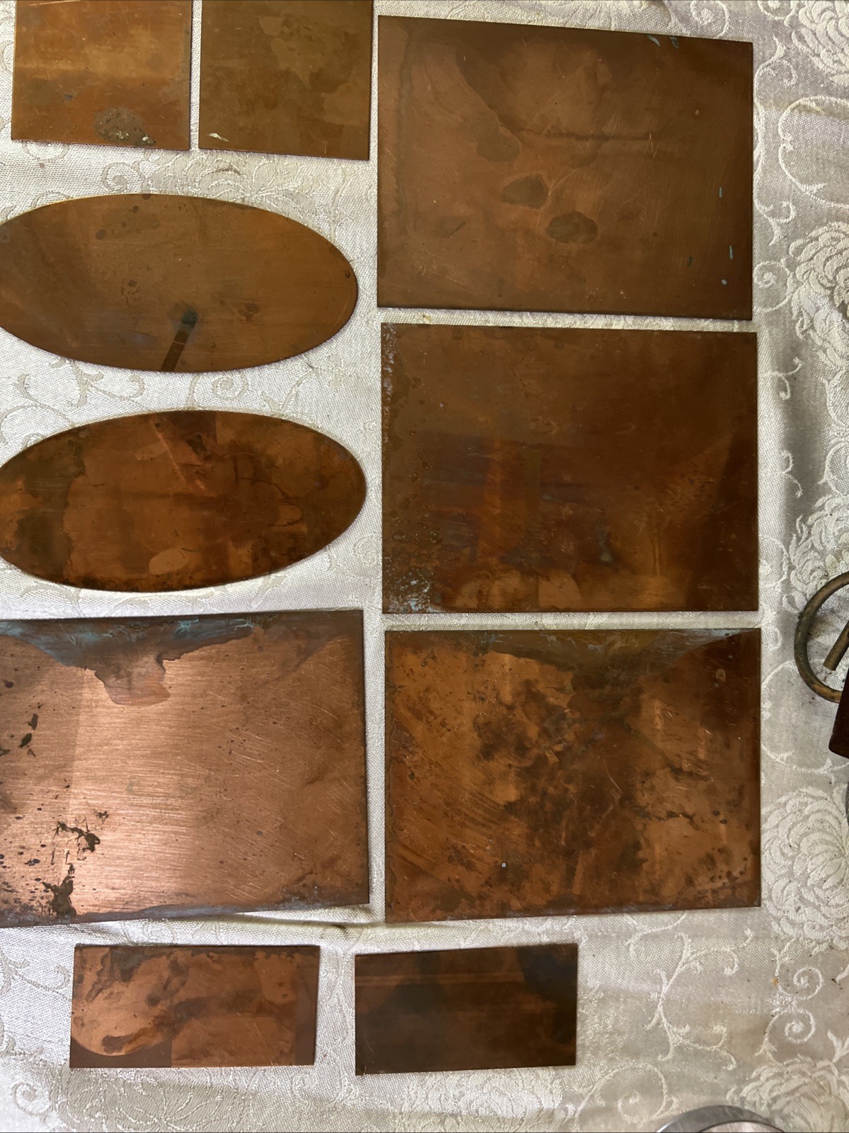 11 Pieces Copper Sheets Plates for Crafts/ Enamel Various SizesNew/old Inventory