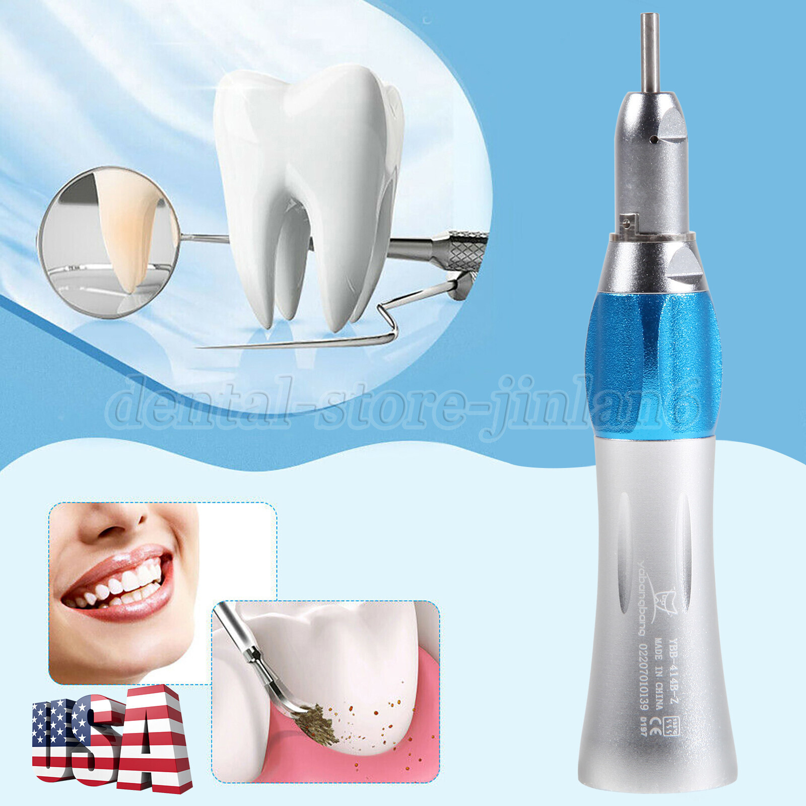 Dental Straight Nose Cone Handpiece Slow Low Speed External Spray