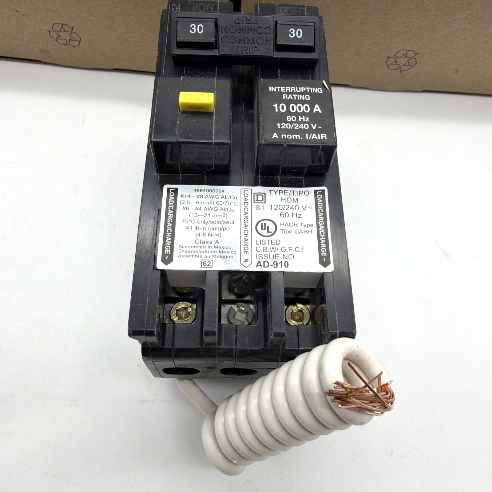 SQUARE D HOM230GFI 30A 2-POLE GFCI BREAKER HOMELINE 240V 7 PACK NEW