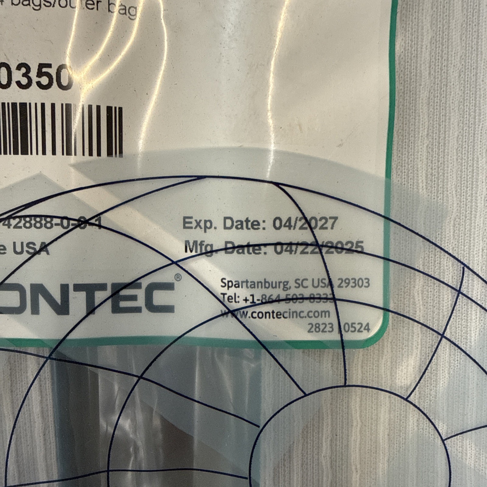 PACK OF 4 CONTEC EZMP0350 15″ EASYCURVE STERILE MOP HEAD Exp 04/2027