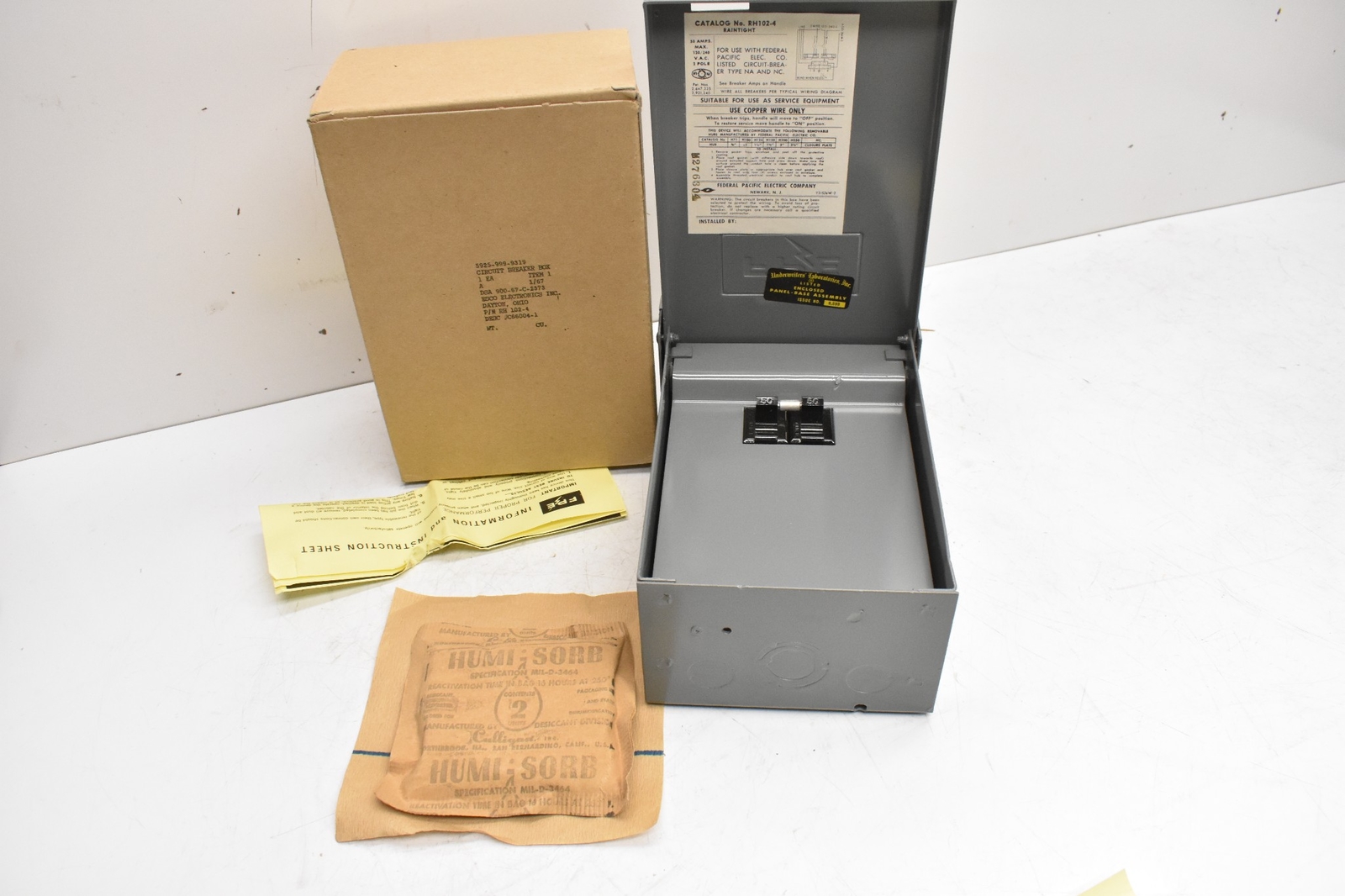 Federal Pacific Electric co. Circuit Breaker RH102-4 50A Max 120/140VAC 2 Pole