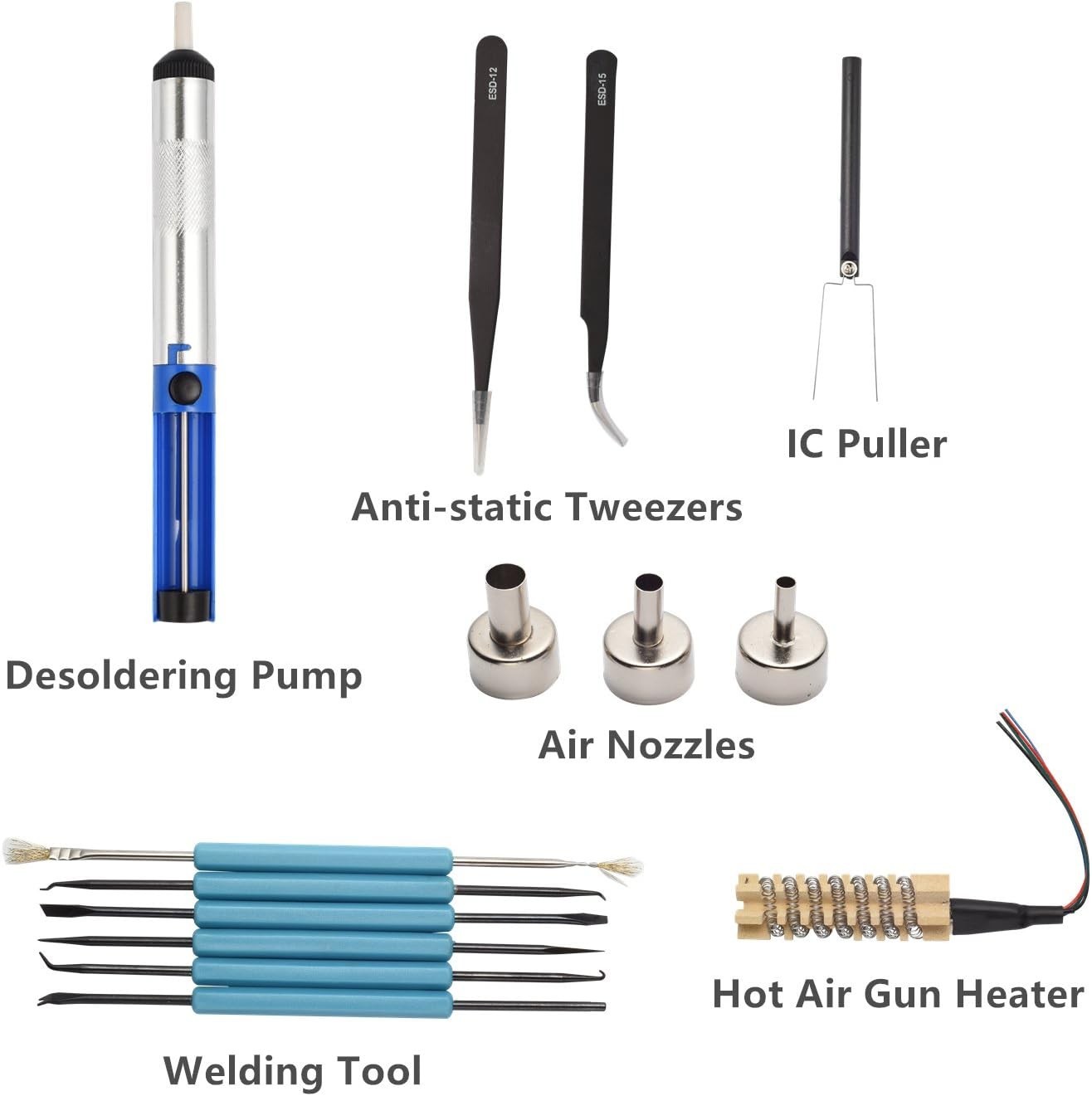 TXINLEI 858D Hot Air Rework Soldering Station with Temperature Control