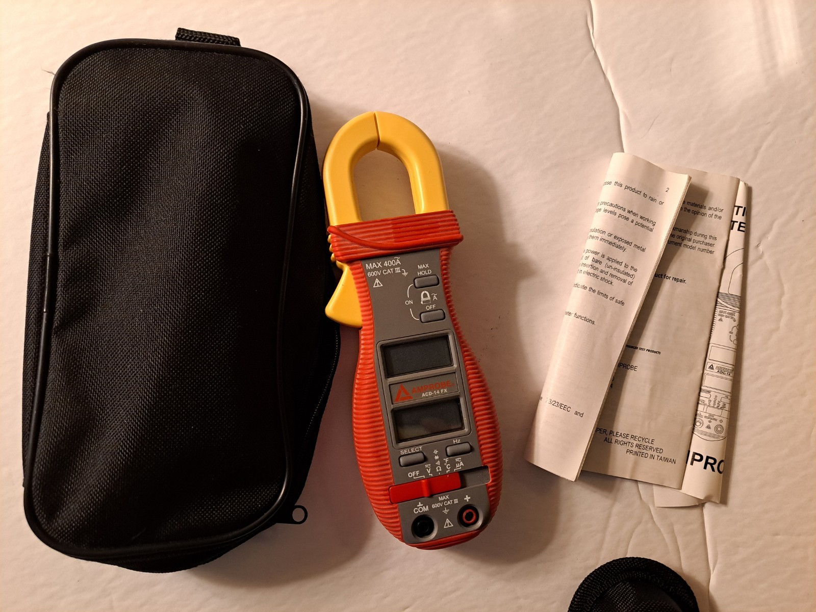 Clamp Multimeter Amprobe ACD-14-PRO w Banana plug K-type thermocouple Test 25Gb5