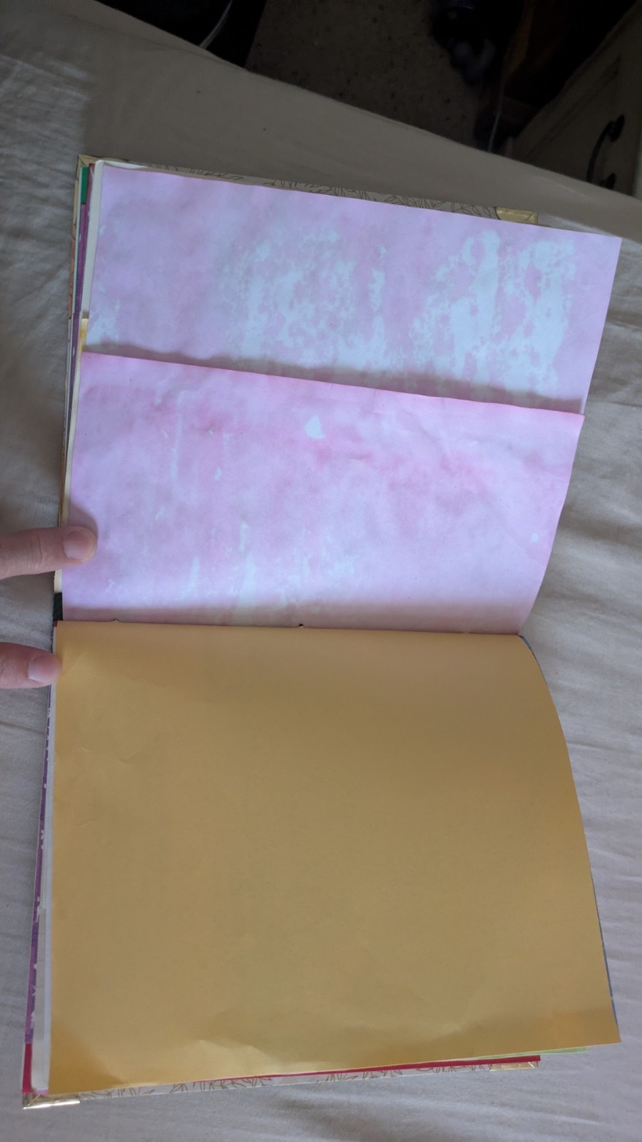 Christmas Junk Journal, story intact, pink and yellow, upcycled,