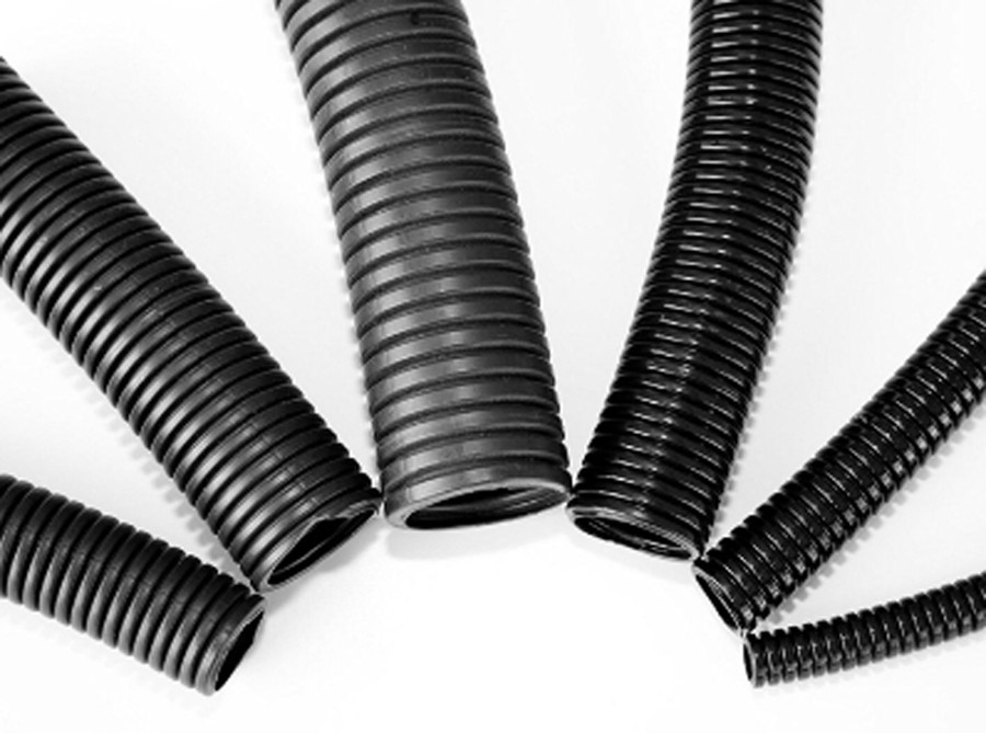 Split Wire Loom A/C line Flexible Conduit Black Heat Resistant Corrugated Tubing