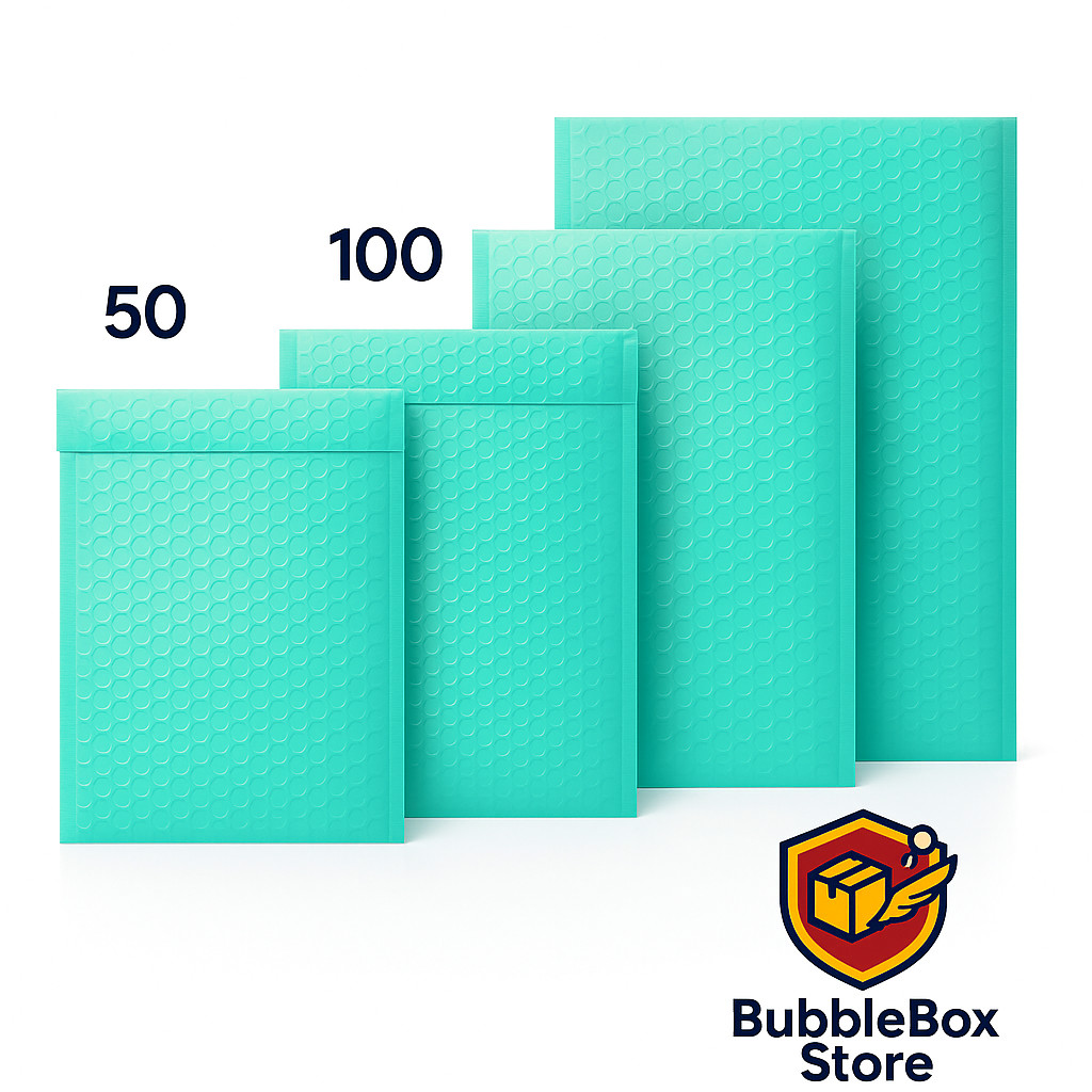 “Teal Bubble Mailers 6.5×10 – Padded Shipping Envelopes (Choose Pack Size)”