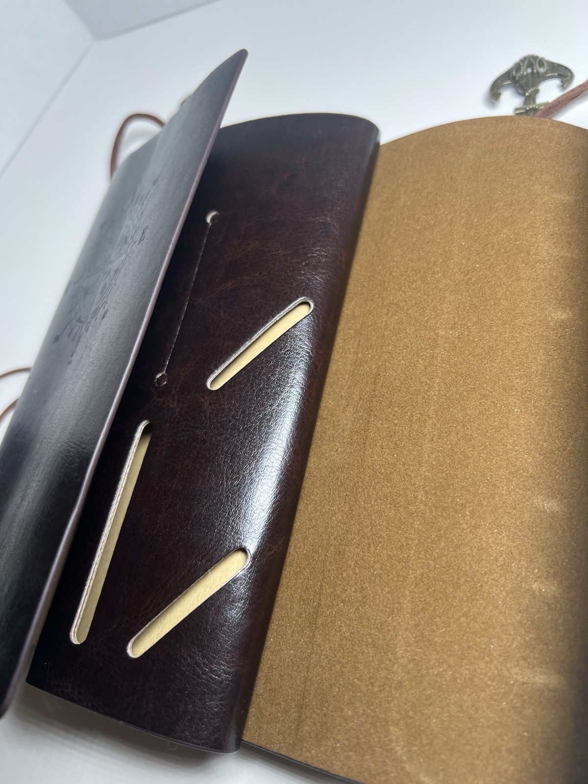 Vintage Leather Journal Notebook Lot Of 2 Nautical Compass Anchor BLANK – READ*