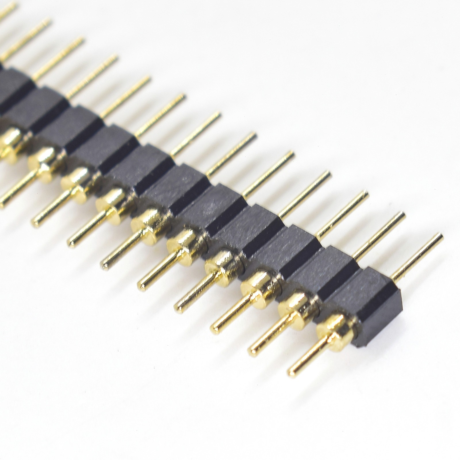 100x Gold Round 40pin Male single row 0.1″ 2.54mm pitch PCB Panel Pin Header US