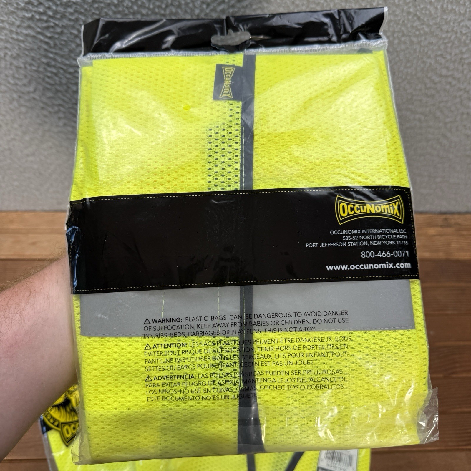 OccuNoMix Vest Adult 2X/3X Neon Yellow Hi Viz Type R Class 2 Set of 4 Workwear