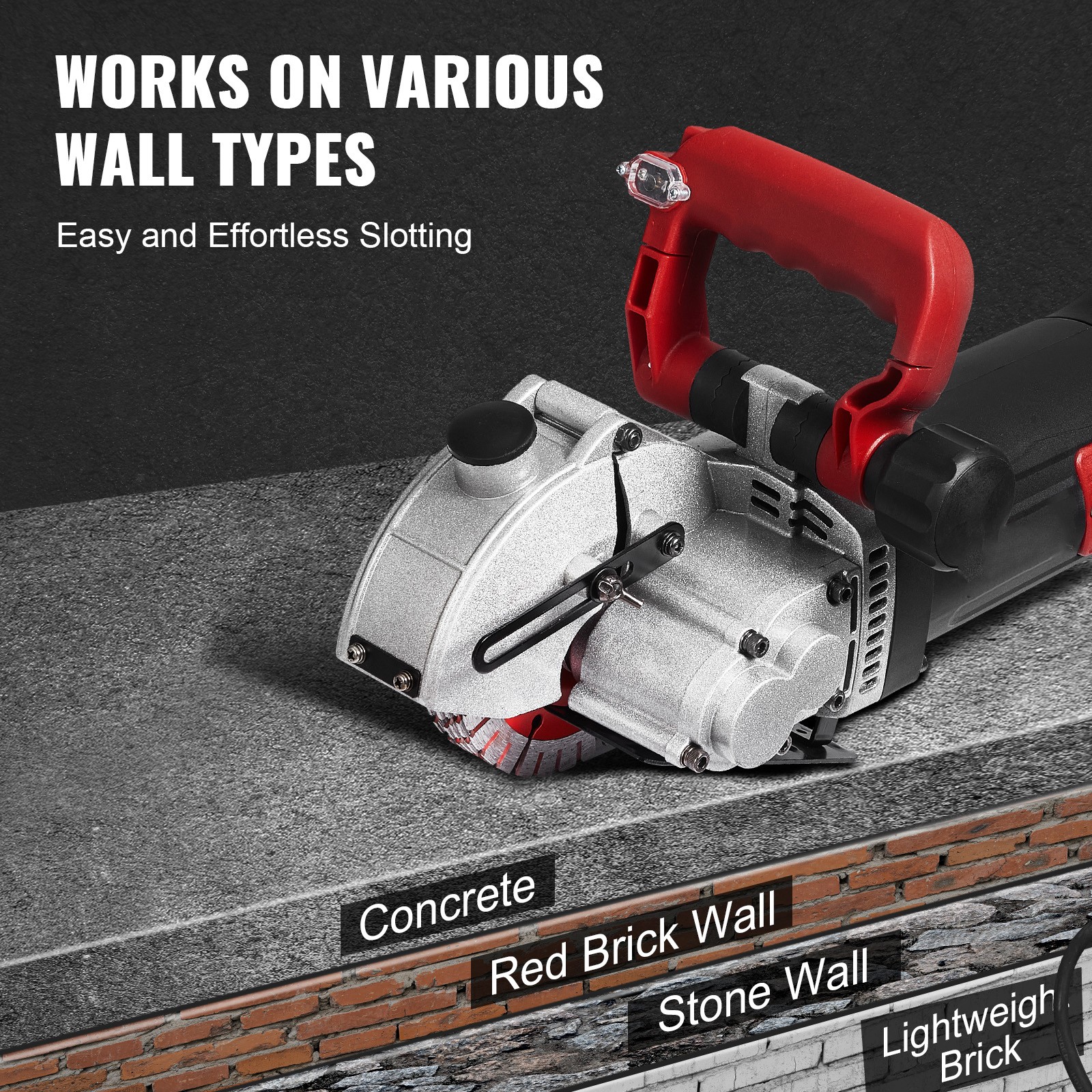 Uimoso 4.5″ Wall Chaser Machine 2500W Concrete Groove Cutting Tool