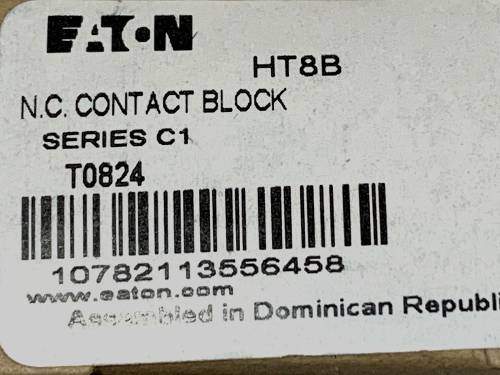 EATON HT8B SERIES CONTACT BLOCK 1 N.C. $9 + FREE SHIPPING