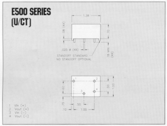 Endicott Research Group ERG – E505-.4050U – DC/DC Converter. 5V to 40VDC 50mA