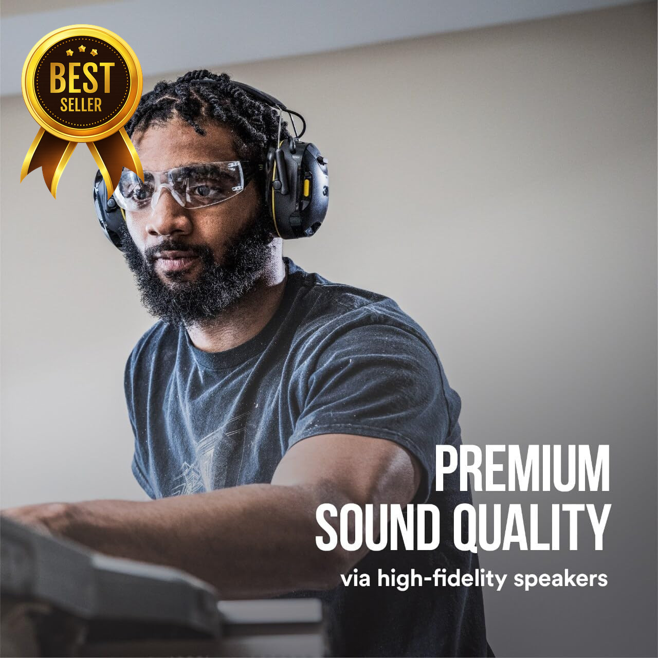 3M Worktunes Connect Bluetooth Hearing Protection Earmuffs 26dB Noise Reduction