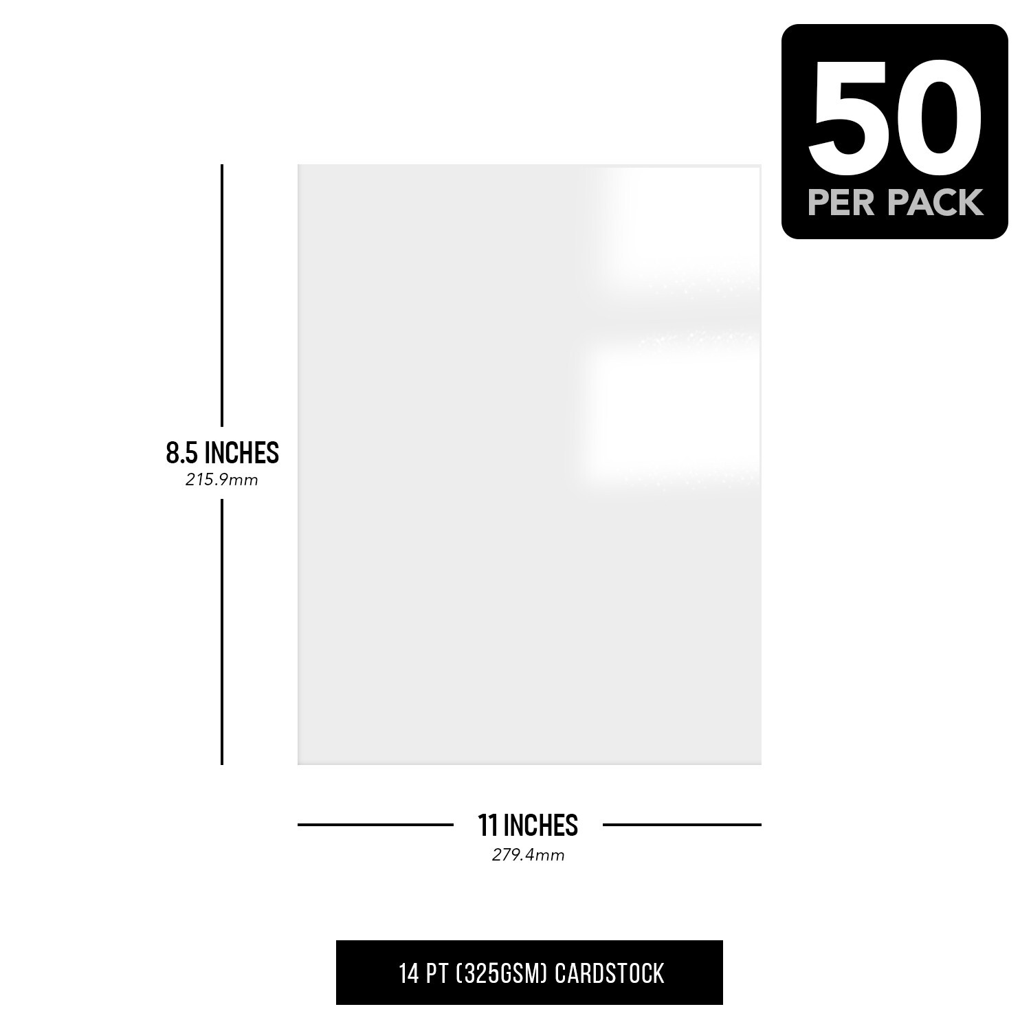 Extra Thick Glossy Cardstock (C2S) Gloss – 14 Pt (325gsm) – 8.5 x 11 – 50-Sheet