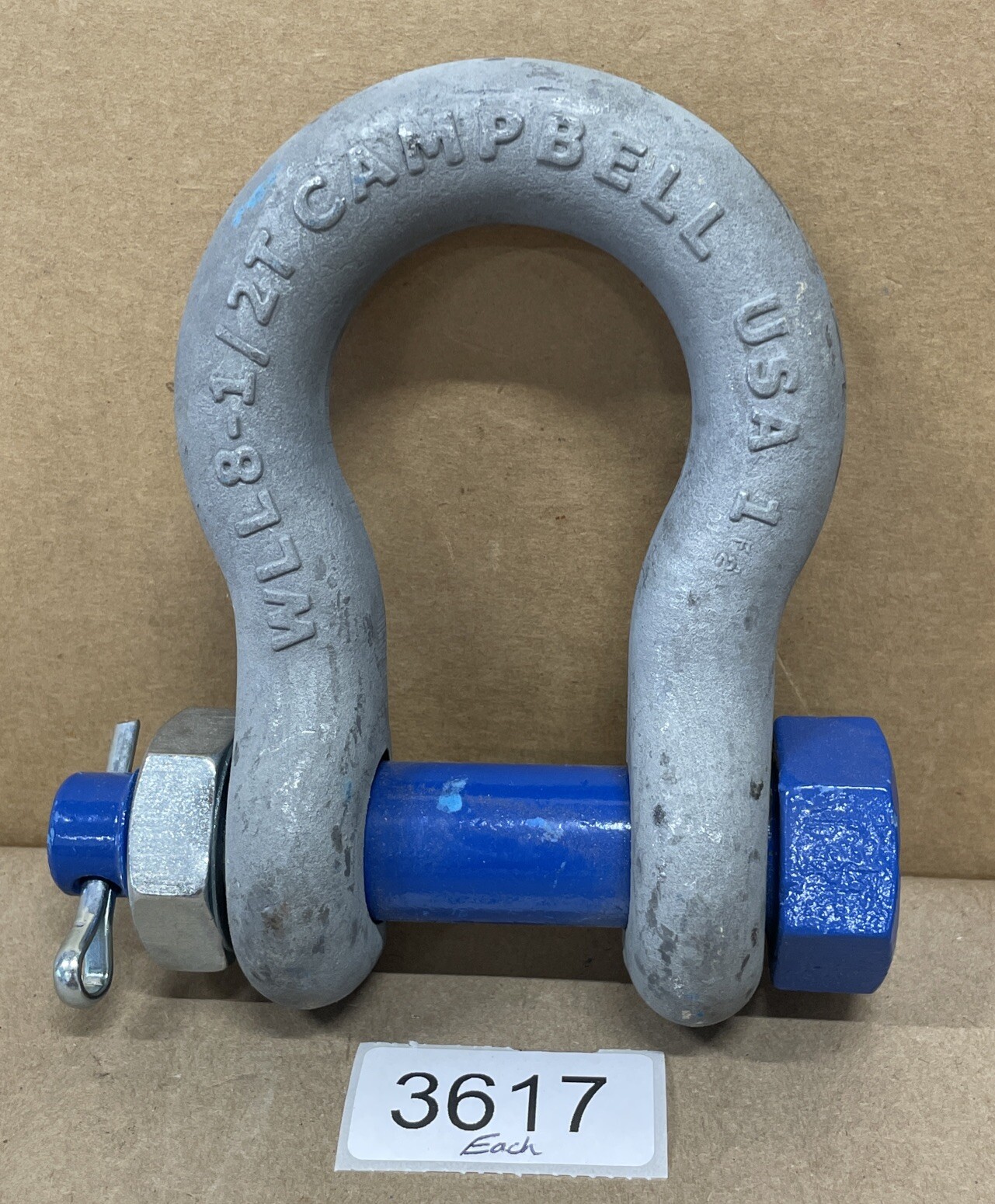 Campbell 5391635 ~ Anchor Shackle ~ 1″ Carbon Steel ~ Bolt Pin ~ WLL 8-1/2t