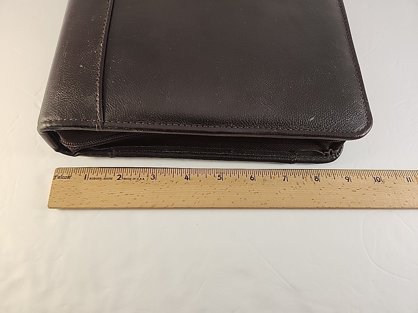 VTG Franklin Covey Genuine Cowhide Leather 7-Ring Planner Made In USA 9×11 Brown