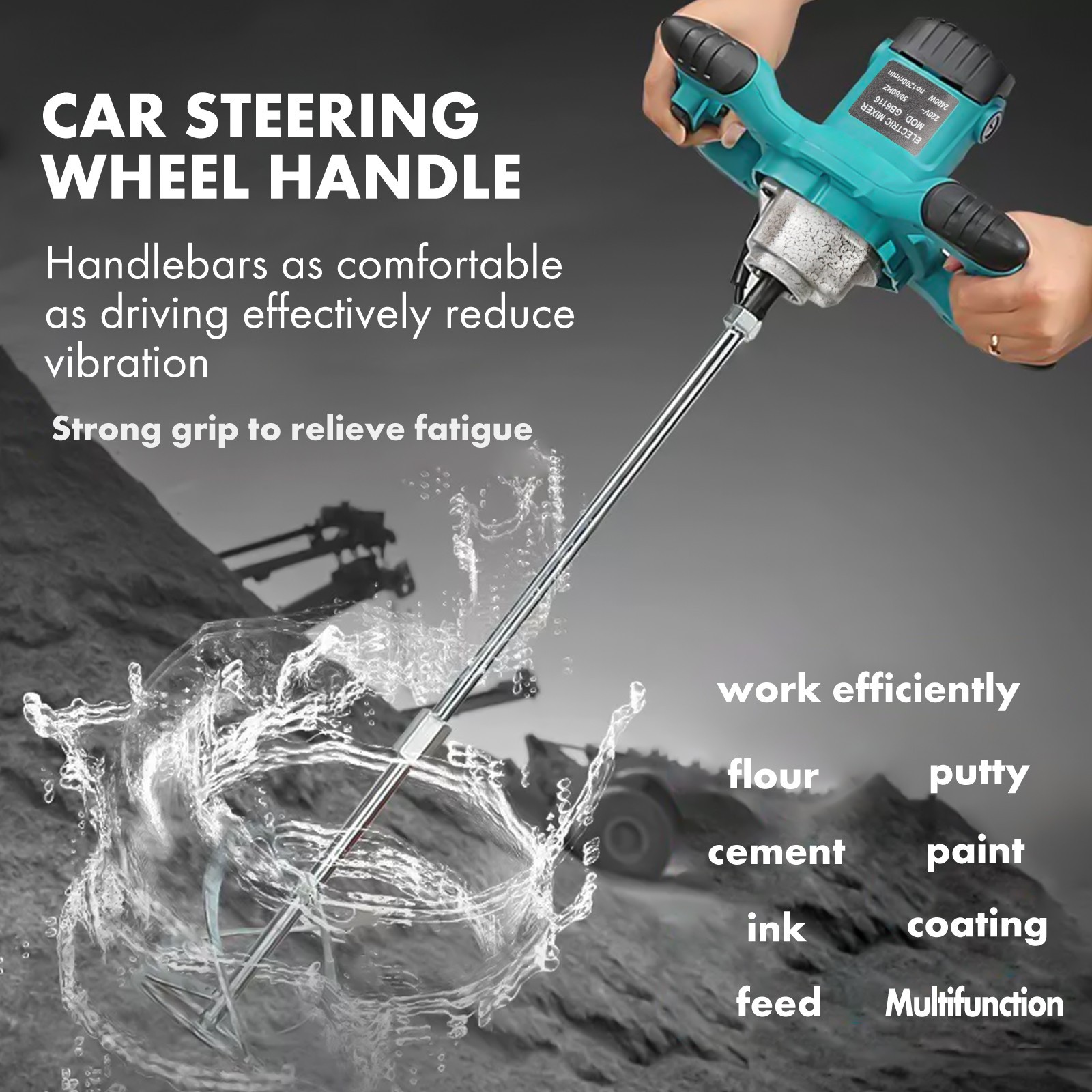 2500W Handheld Electric Mixer 6-Speed Adjustable High Efficiency