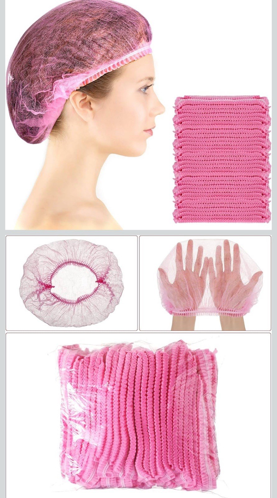 100 pcs Disposable Hair Net Non-Woven Head Bouffant Hair Cap 21″ BLUE