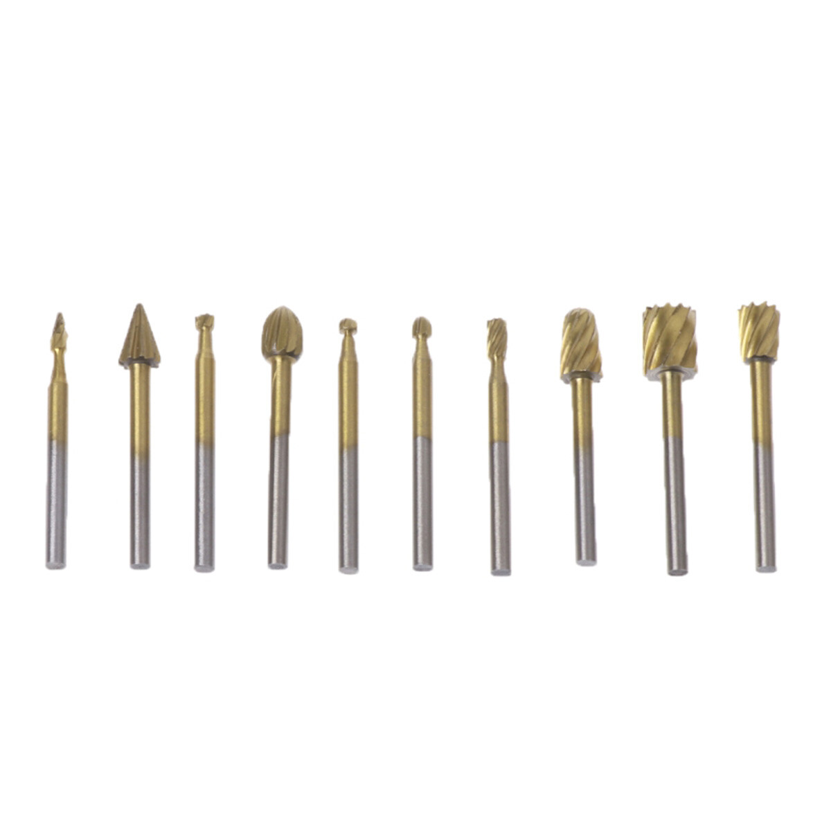 10pcs Tungsten Carbide Burrs Rotary Burr Set 1/4″ Head 1/8 Shank Die Grinder Bit