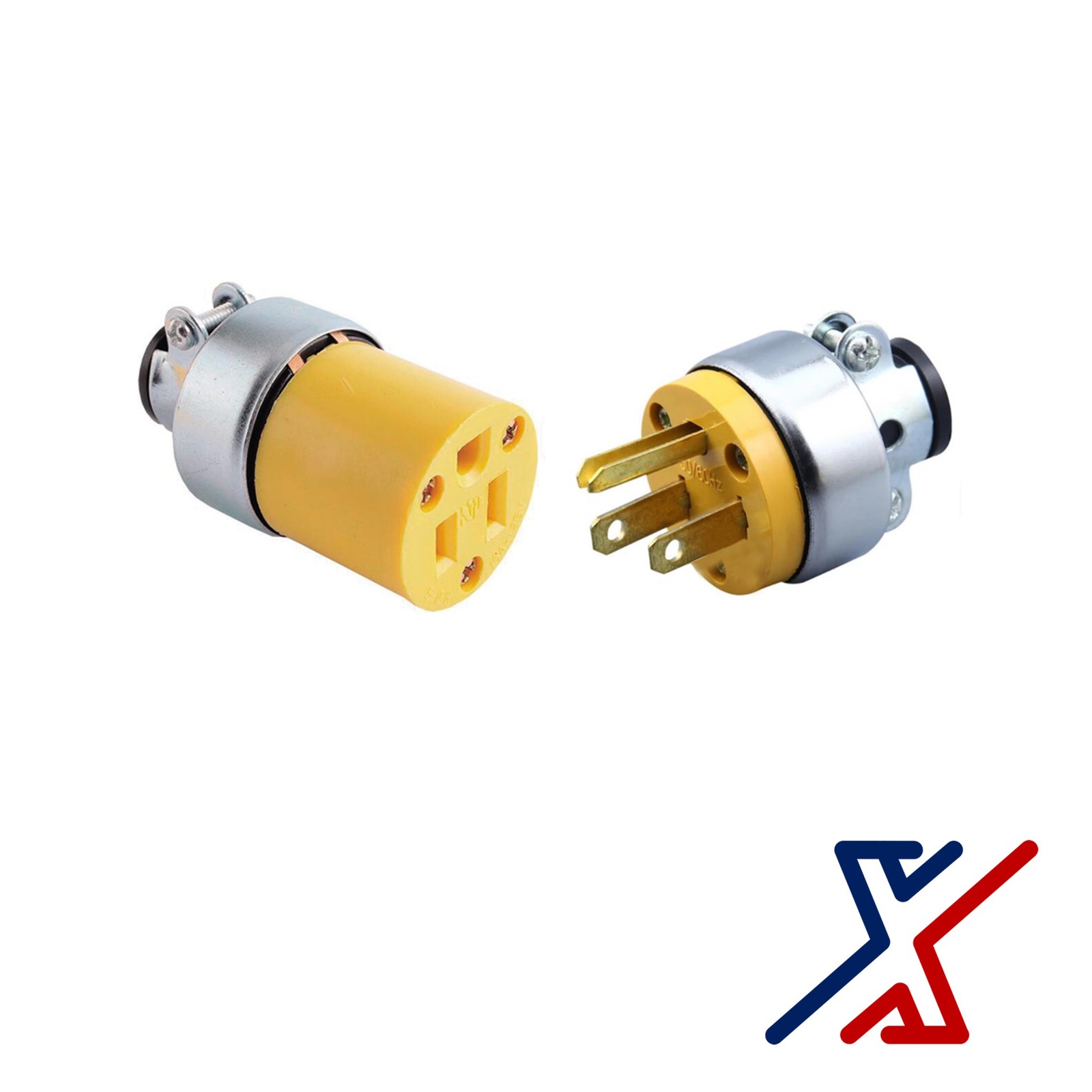 3 Prong, 110v Replacement Male & Female Electrical Plug (1-120 Sets) by X1 Tools