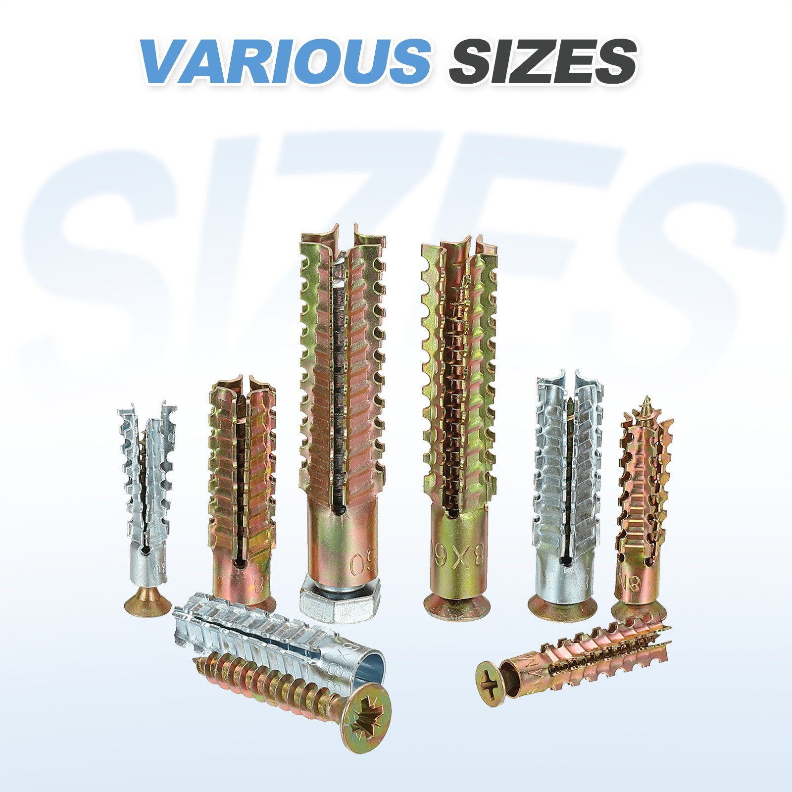 0.2 x 1.57» 20 Pcs Drywall Hollow Wall Anchors with Screws for Wall Multicolor