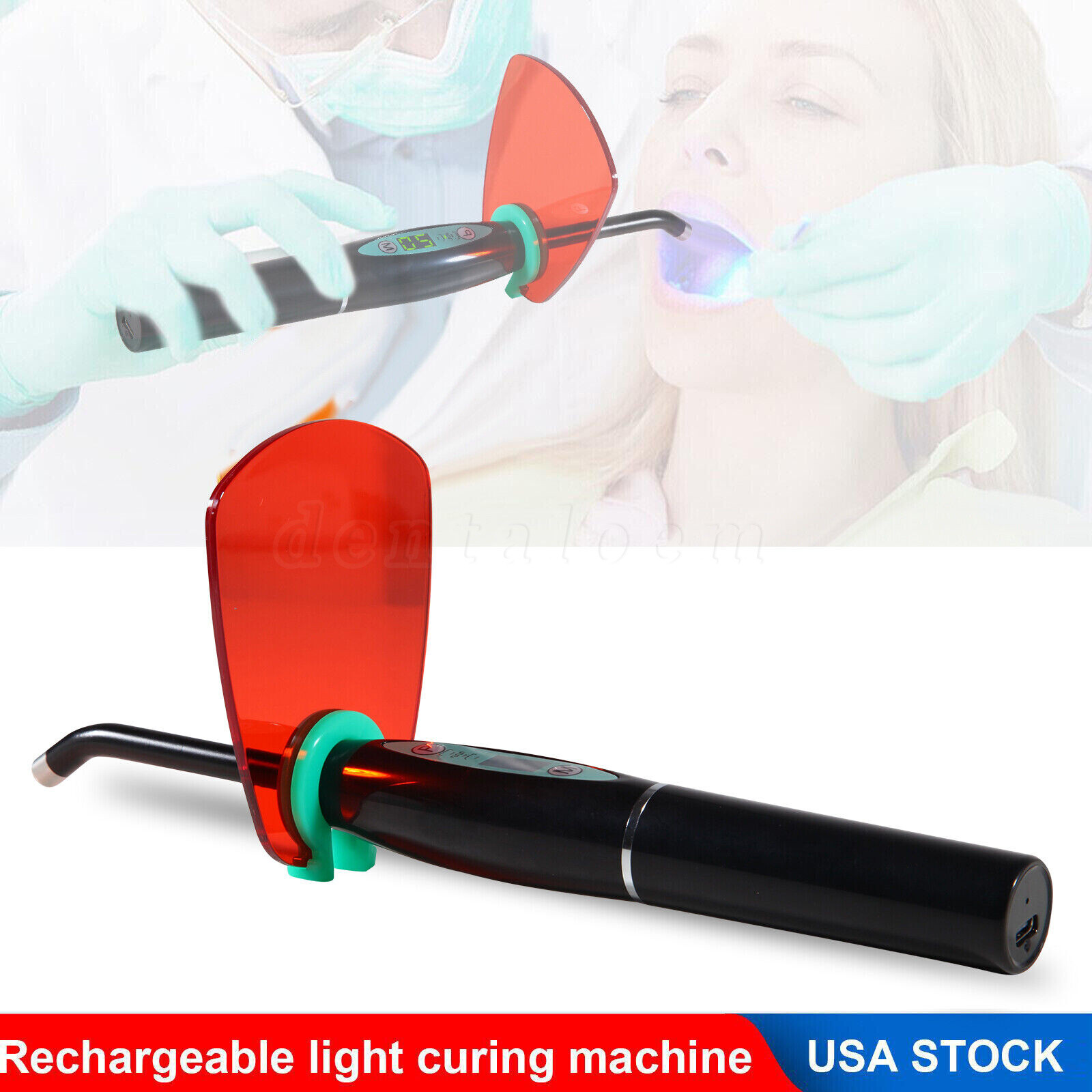 Dental Wireless Cordless LED Cure Curing Light Lamp 1500mw 5W Tool Resin Cure US