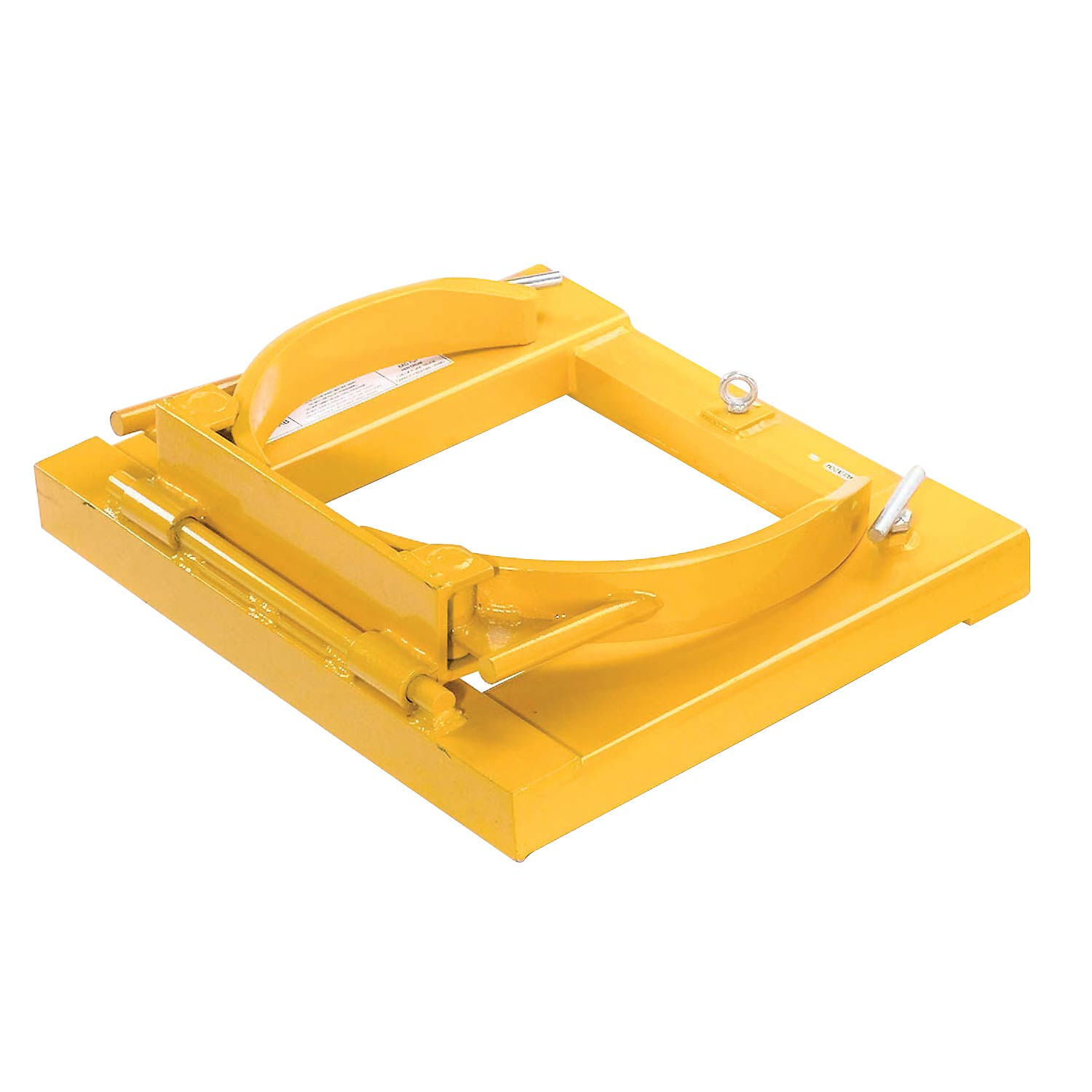 Drum Grabber 1500lb Capacity Single Fork Mounted Drum Gripper Hinged Folding Arm