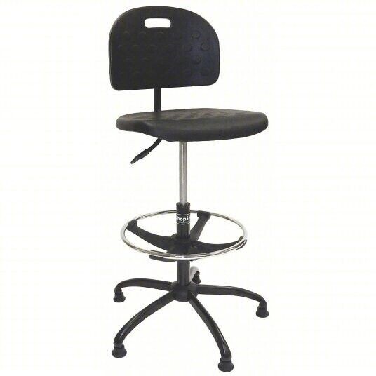SHOPSOL 1010275 Drafting Chair, 43.5 in H, Black 48RH31